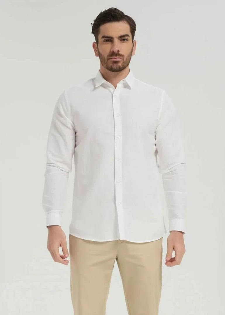 Chemise en lin blanche