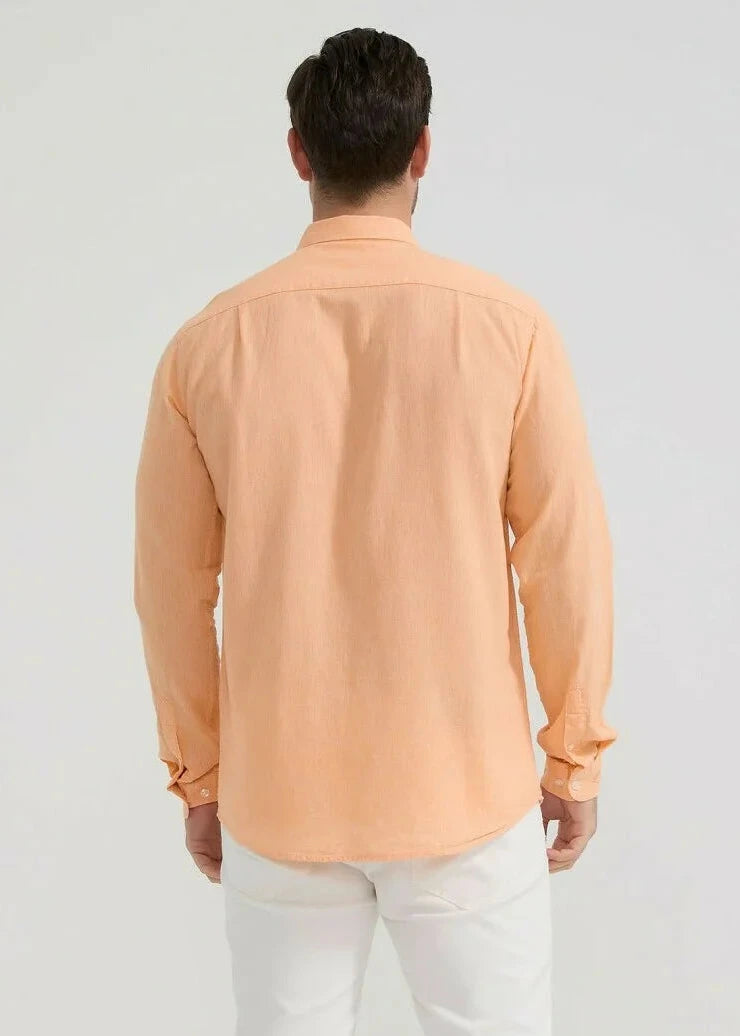 Chemise en lin orange