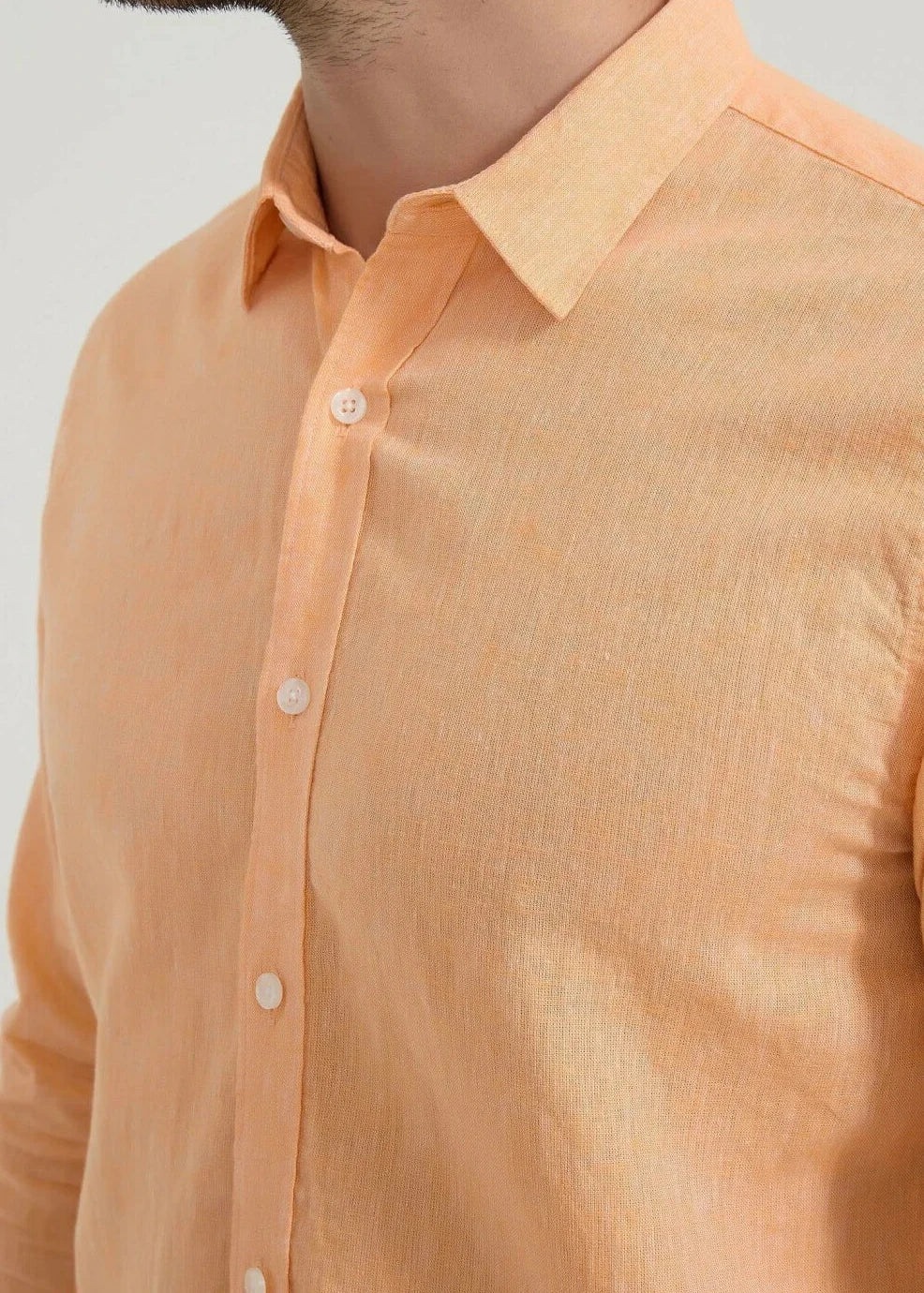 Chemise en lin orange